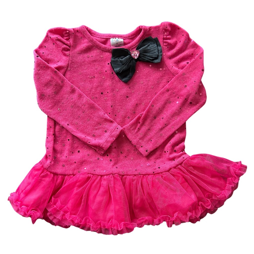 Swiggles girls sweater dress. With bow and sparkles. Size 2T.